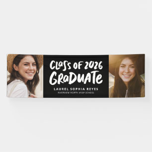 Absolvent der Klasse 2025 fett zwei Fotos Abschlus Banner