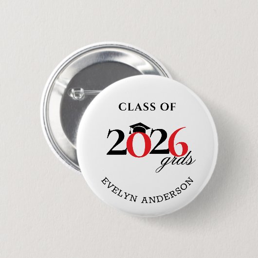 Absolvent der Klasse 2026 Button (Vorne & Hinten)
