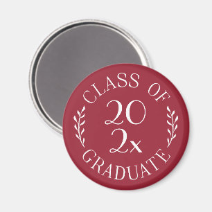 Absolvent der Klasse 2026 Chic-Typografie Burgunde Magnet