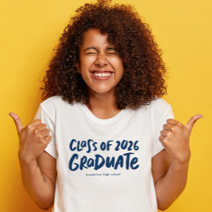 Absolvent der Klasse 2026 moderne marineblaue Absc T-Shirt