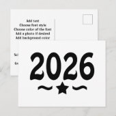 Absolvent der Klasse 2026 Stern Postkarte (Vorne/Hinten)