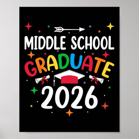 Absolvent der Mittelschule 2026 Kidssenior-Abschlu Poster (Vorne)