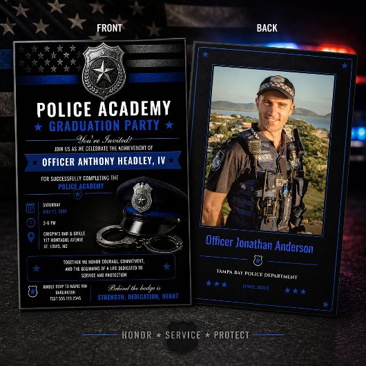 Absolvent der Polizeiakademie Thin Blue Line | Einladung