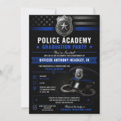Absolvent der Polizeiakademie Thin Blue Line | Einladung (Vorderseite)