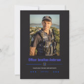 Absolvent der Polizeiakademie Thin Blue Line | Einladung (Rückseite)