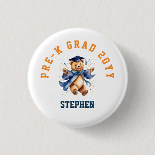 Absolvent der Vorschule Süßer Teddybär Name Button