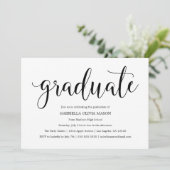 Absolvent | Einladung zur Black Script Graduation (Stehend Vorderseite)