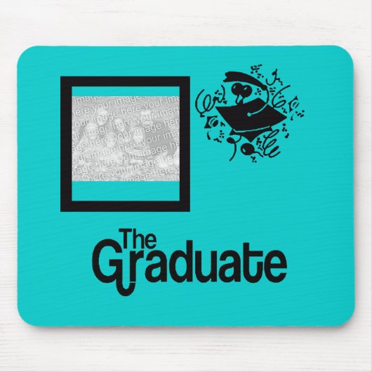 Absolvent-Foto ~ U wählen Farbebackground~! Mousepad (Vorne)