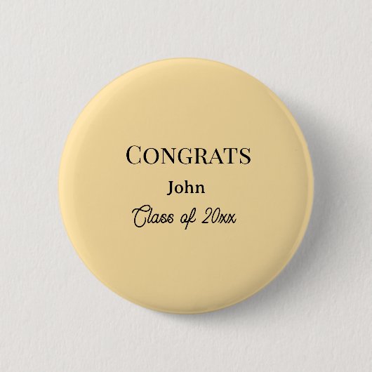 Absolvent Junge Name Gratulation Datum Jahr Text Button (Vorderseite)