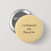 Absolvent Junge Name Gratulation Datum Jahr Text Button (Vorne & Hinten)