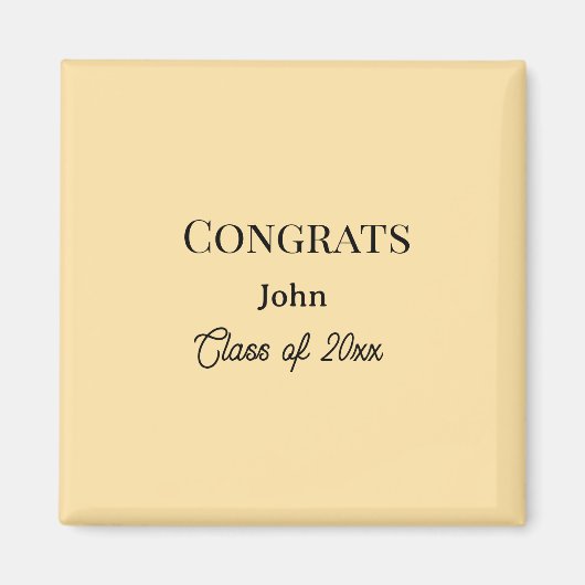 Absolvent Junge Name Gratulation Datum Jahr Text Magnet (Vorne)