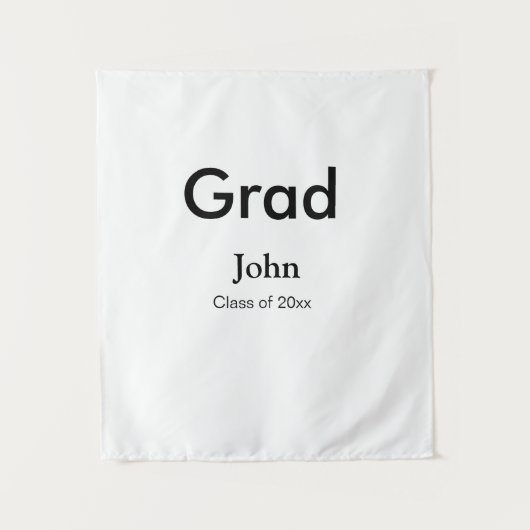 Absolvent Junge Name Gratulation Datum Jahr Text Wandteppich (Vorderseite)