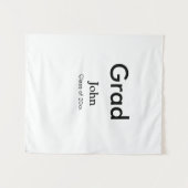 Absolvent Junge Name Gratulation Datum Jahr Text Wandteppich (Vorderseite (Horizontal))