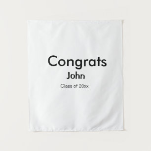 Absolvent Junge Name Gratulation Datum Jahr Text Wandteppich