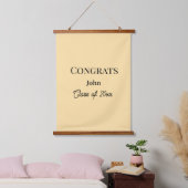 Absolvent Junge Name Gratulation Datum Jahr Text Wandteppich Mit Holzrahmen (Schlafzimmer)