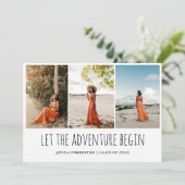 Absolvent | Lass des Abenteuers | Script Simple Einladung (Stehend Vorderseite)