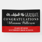 Absolvent lässt das graduierte schwarze Rot feiern Banner (Horizontal)