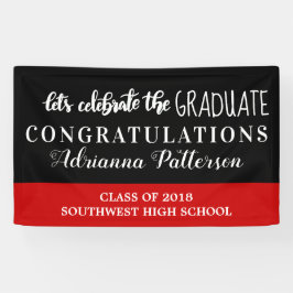 Absolvent lässt das graduierte schwarze Rot feiern Banner