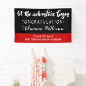 Absolvent ließ das Abenteuer schwarzes Rot Banner (Insitu)