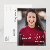 Absolvent mit Foto danke Ihnen Abschluss Ankündigungspostkarte (Vorne/Hinten)