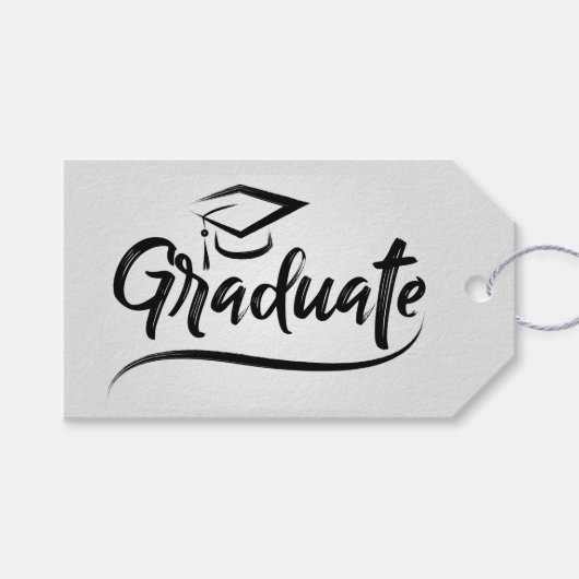 Absolvent mit GraduiertenCap Geschenkanhänger (Vorderseite (Horizontal))
