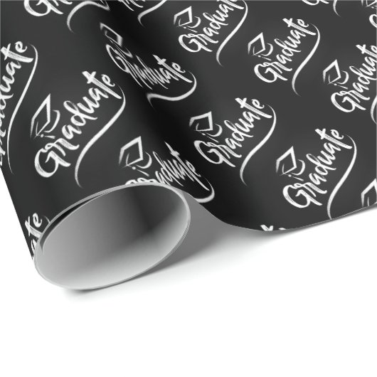 Absolvent mit GraduiertenCap Geschenkpapier (Rolleneckpunkt)