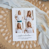 Absolvent | Modernes Vier-Bild-Collage-Layout Postkarte