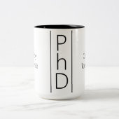 Absolvent Name PhD Zweifarbige Tasse (Mittel)