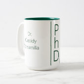 Absolvent Name White Green PhD Zweifarbige Tasse (Vorderseite Links)