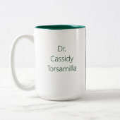 Absolvent Name White Green PhD Zweifarbige Tasse (Links)