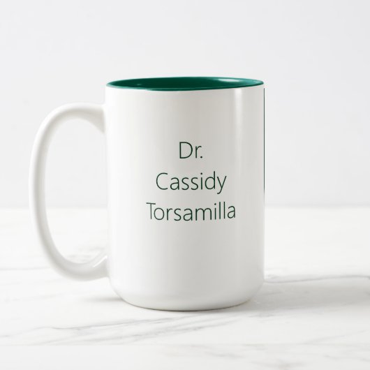 Absolvent Name White Green PhD Zweifarbige Tasse (Links)