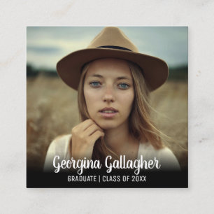 Absolvent-Namen-Skript des Abschluss-modernes Quadratische Visitenkarte