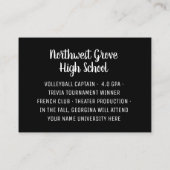 Absolvent-Namen-Skript des Abschluss-modernes Visitenkarte (Rückseite)