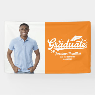 Absolvent Orange Abschlussfeier Foto Banner