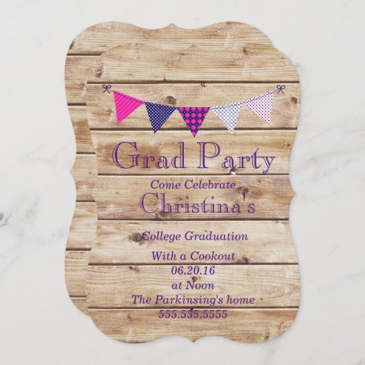 Absolvent-Party Einladungen (Vorne/Hinten)