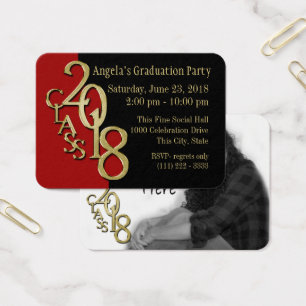 Absolvent-Party-Geldbörsen-Foto-Karte 2018 rot un