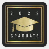 Absolvent Quadratischer Aufkleber (Vorderseite)