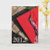 Absolvent, rote Absolventkappe Karte (Gelbe Blume)