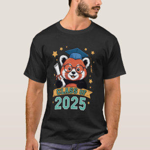 Absolvent Roter Panda Klasse 2025 Kinder Männer Fr T-Shirt