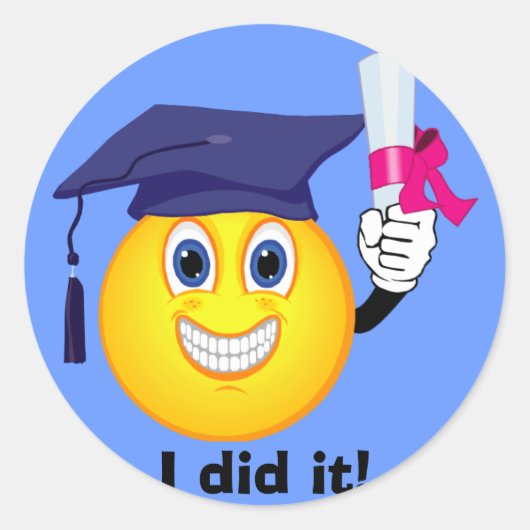 Absolvent Runder Aufkleber (Vorderseite)