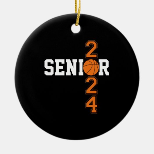 Absolvent Senior Class 2024 Abschluss Basketball Keramik Ornament (Vorne)