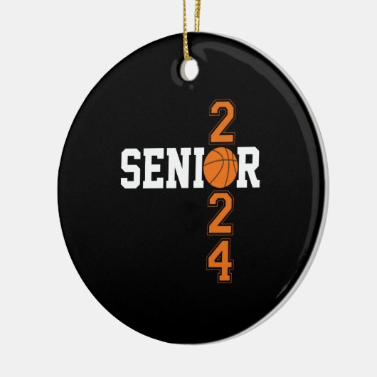 Absolvent Senior Class 2024 Abschluss Basketball Keramik Ornament (Links)