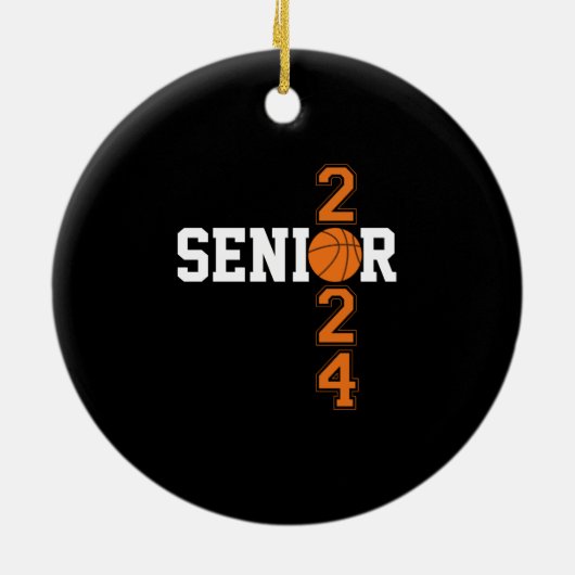 Absolvent Senior Class 2024 Abschluss Basketball Keramik Ornament (Hinten)