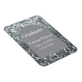 Absolvent silbergrauer Glitter-Bogenform Name Jahr Magnet (Rechte Seite)