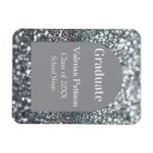 Absolvent silbergrauer Glitter-Bogenform Name Jahr Magnet (Horizontal)