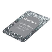 Absolvent silbergrauer Glitter-Bogenform Name Jahr Magnet (Linke Seite)