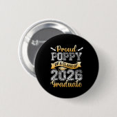 Absolvent stolze Mohnblume der Klasse 2026 Abituri Button (Vorne & Hinten)