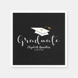 Absolvent Süße Kalligrafie Graduiertenmütze Abschl Serviette