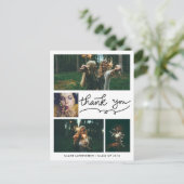 Absolvent | Vier Fotos | Danke Postkarte (Stehend Vorderseite)