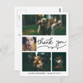 Absolvent | Vier Fotos | Danke Postkarte (Vorne/Hinten)